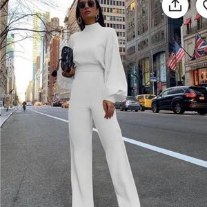 White long sleeve jumpsuit